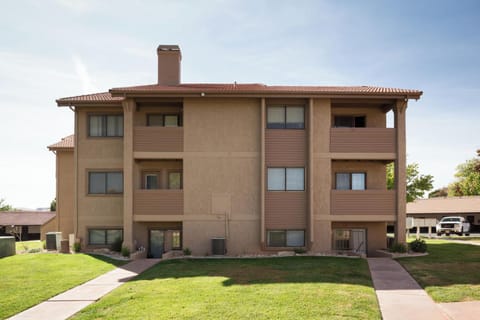 Back view of building (this unit is the bottom right)