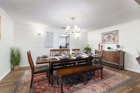 Family style dining. This is one of two dining areas.