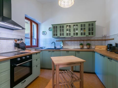 Kitchen, Cabinetry, Kitchen Appliance, Countertop, Interior Design, Major Appliance, Wood, Flooring, Furniture, Kitchen Stove