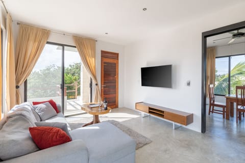 Luxury Penthouse, Kitchenette, Garden View | Living area | Flat-screen TV, MP3 dock