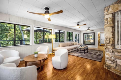 Ample seating in a bright, open living space.