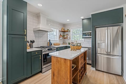 Cooking a meal for your family is easy in our well-stocked kitchen.