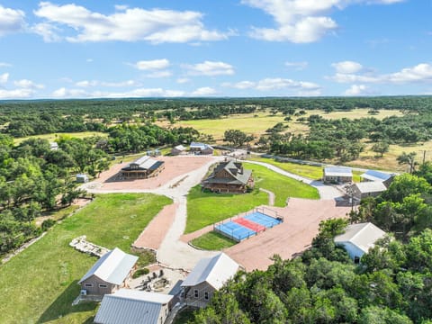 Ariel view of the entire property - one main house and nine cottages