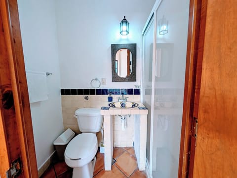 Shower, towels, soap, shampoo