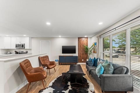 Stylish living room with smart TV