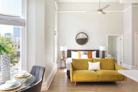 "Dream away in our restful bedroom."