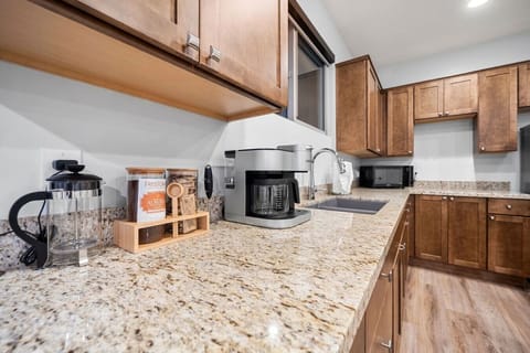 Fully equipped with coffee in the kitchenette to fuel your daily adventures.