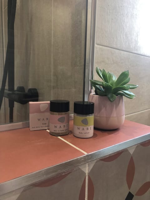 Deluxe Double Room, Private Bathroom | Bathroom | Hair dryer, towels, soap, shampoo