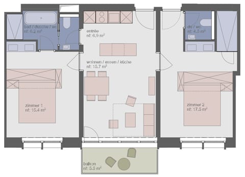 Residence 2 small | Desk, laptop workspace, free cribs/infant beds, free WiFi