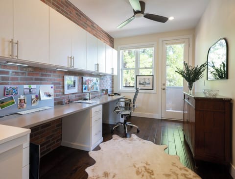 Office with two sitting areas