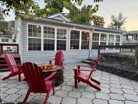 Fireside at the Gingham Goose.