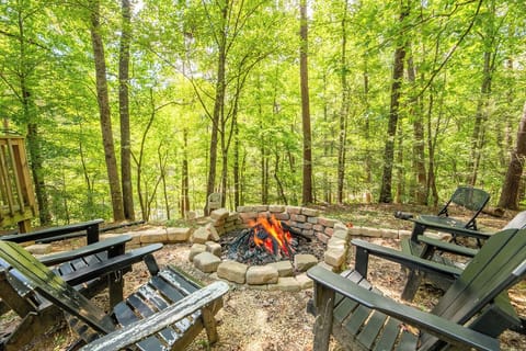 The Mountain Dacha's crackling firepit