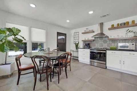 Bunkhouse dining and kitchen area.