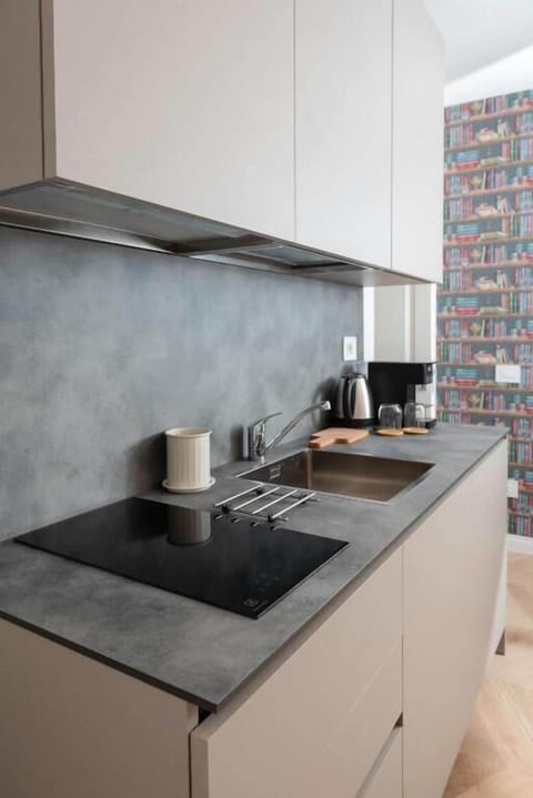 Studio | Desk, laptop workspace, blackout drapes, soundproofing