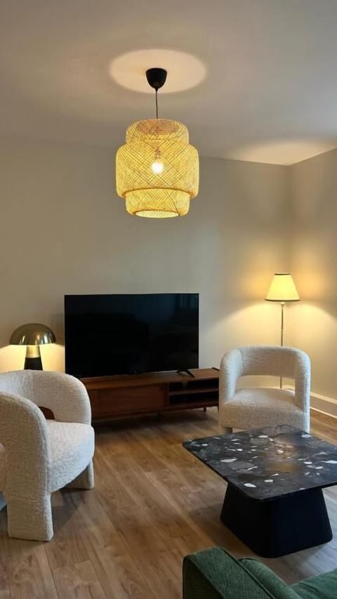 Deluxe Apartment, City View | Living area