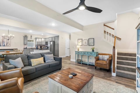 Stream your favorites on the smart TV in the breezy living room