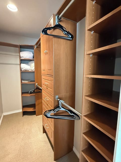Walk-in closet in the primary bedroom