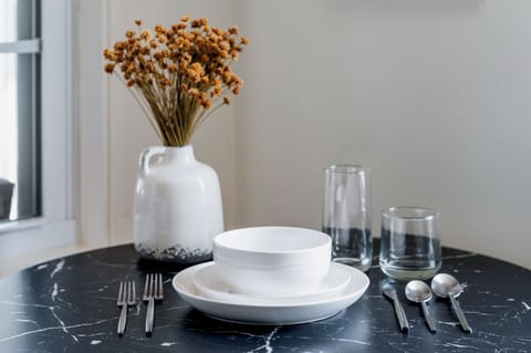 All dishes, silverware and glassware provided.