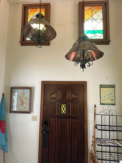 Stained glass in the entry