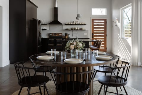 {Kitchen} A bold, beautifully functional space made for slow breakfasts, shared meals, and late-night wine.