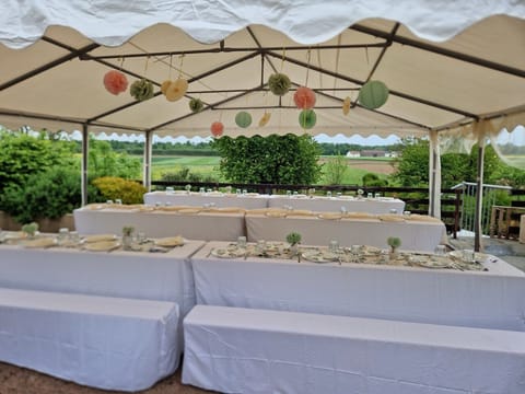 Outdoor banquet area