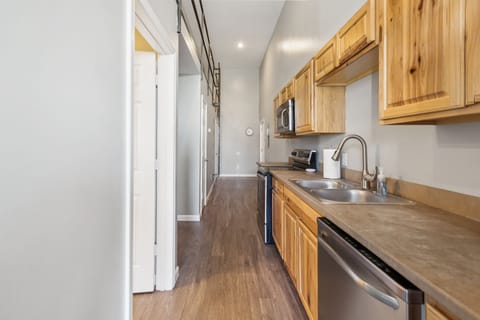 Indoors, Kitchen, Hardwood, Floor, Sink