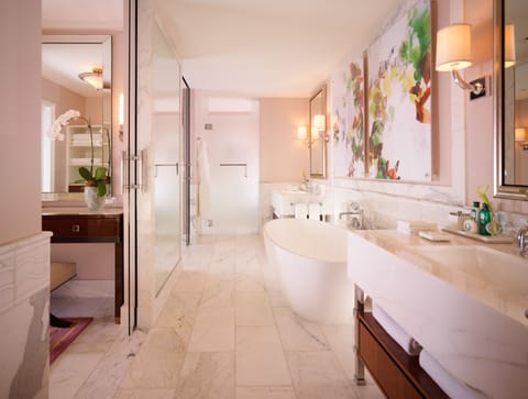 Premier Suite | Bathroom | Separate tub and shower, deep soaking tub, free toiletries, hair dryer