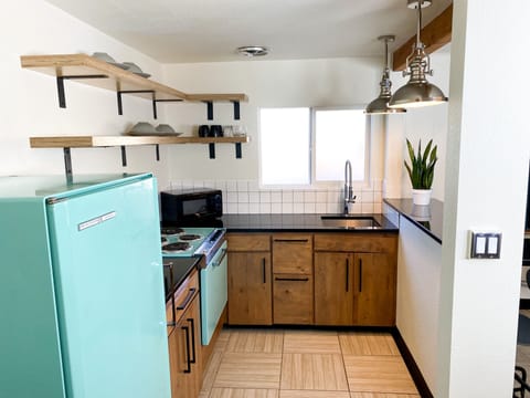 Studio Kitchenette with 2 King Beds and a bunk bed | Private kitchenette | Coffee/tea maker