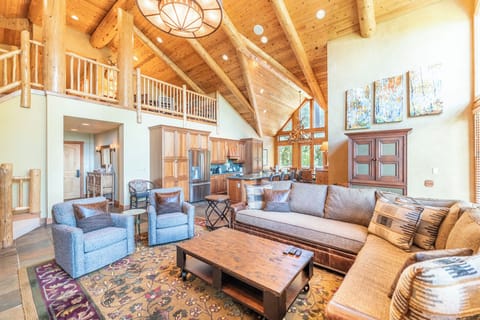 View of living room and kitchen