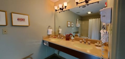 Room, 2 Queen Beds | Bathroom | Combined shower/tub, jetted tub, free toiletries, hair dryer