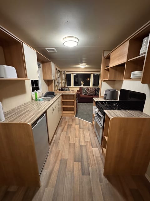 Fridge, oven, stovetop, electric kettle