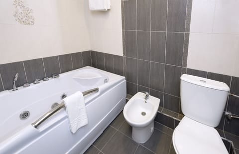 Suite | Bathroom | Shower, free toiletries, hair dryer, slippers