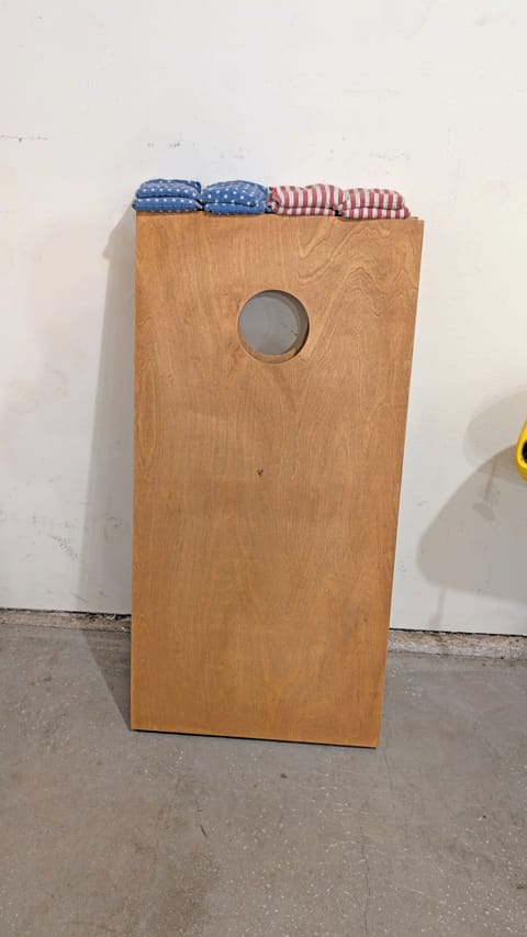 There's a cornhole set out there as well for those warm days.