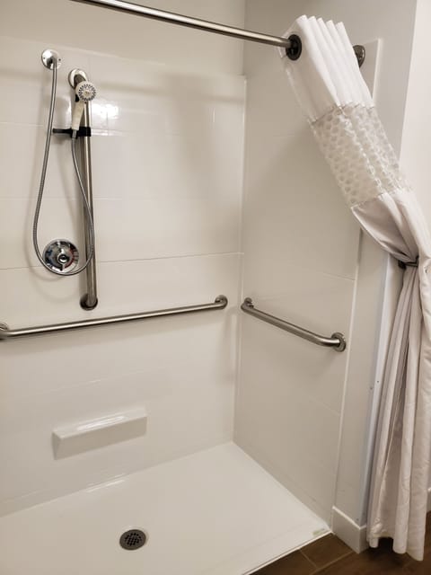 Room, 1 King Bed, Accessible (Roll-in Shower) | Bathroom shower