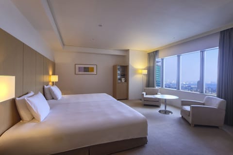 Premium Room, 2 Double Beds, Club Lounge Access, City View | In-room safe, desk, laptop workspace, blackout drapes