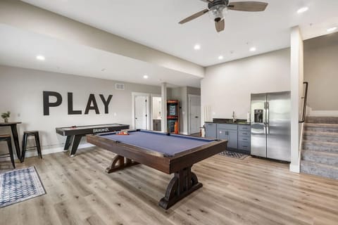 Pool, air hockey, arcade, and your private wet bar area.
