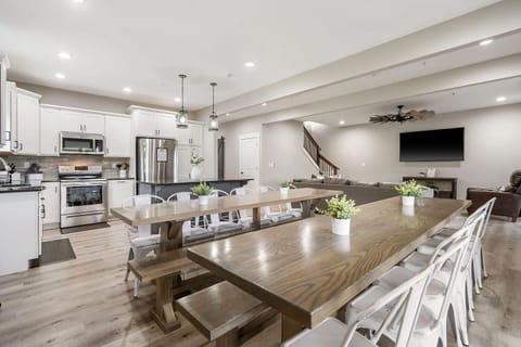 Two large tables to fit the entire fam during breakfast and dinner times