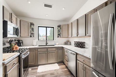 Fully stocked kitchen