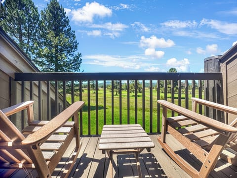 The Mt. Bachelor Retreat - Upstairs Private Bedroom Balcony and View