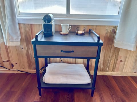 Master bedroom morning Nespresso bar