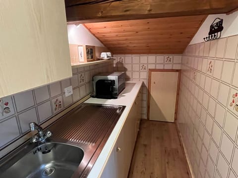 Wood, Flooring, Floor, Kitchen, Interior Design, Ceiling, Major Appliance, Room, Countertop, Kitchen Appliance