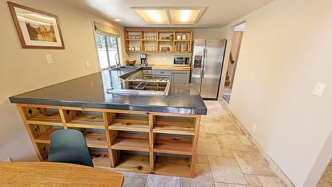 There's plenty of counter space and a glass top Stove