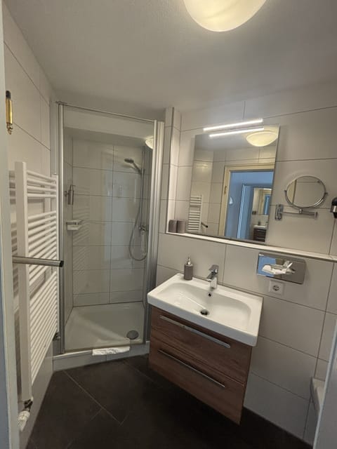 Standard Double Room | Bathroom | Shower, hair dryer, towels, soap