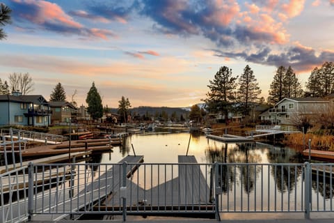 Views of the boat dock behind the home in the Tahoe Keys