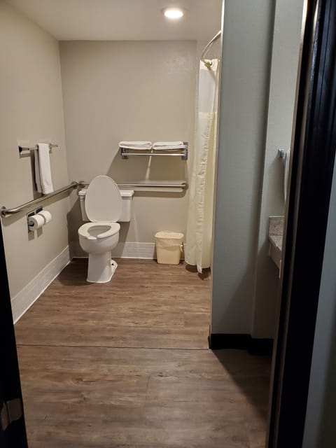Room, 1 Queen Bed, Accessible | Bathroom | Combined shower/tub, towels