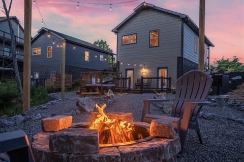 Fire pit, park grill, and seating for family fun!