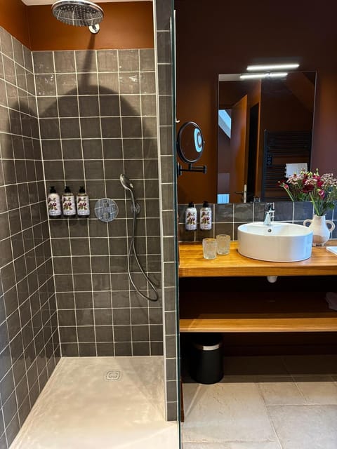 Luxury Suite | Bathroom | Hair dryer, slippers, towels, soap