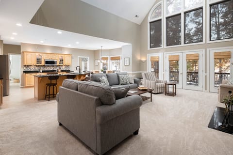 main floor living room and kitchen