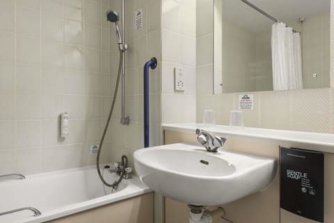 Shower, eco-friendly toiletries, hair dryer, towels