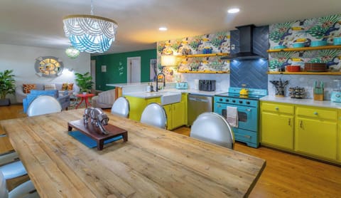 Dining table with seating for 8